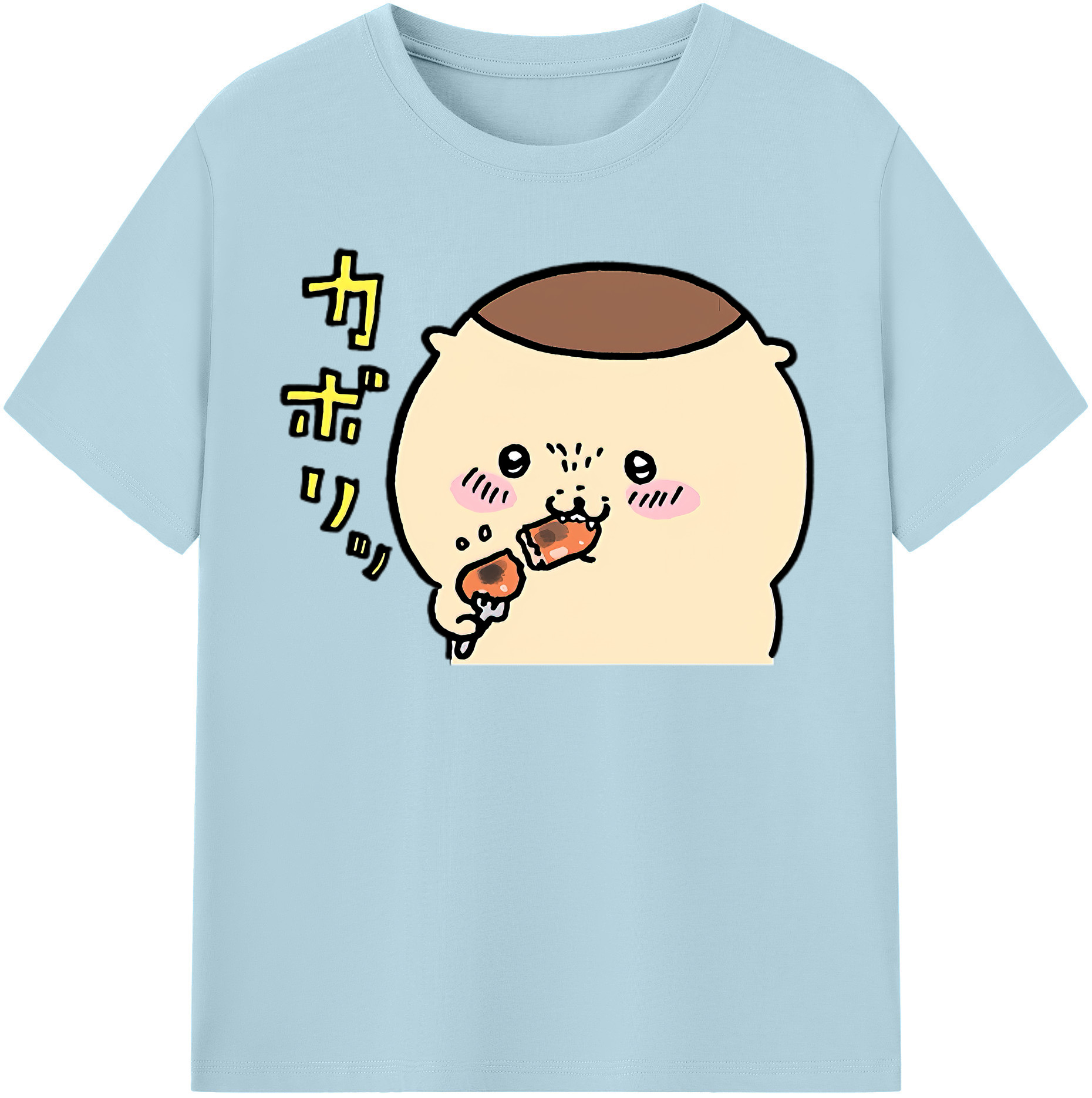 （画像用） ちいかわ くりまんじゅう Chii-kawa kuri manjū 綿100％半袖Tシャツ（フロントプリント）